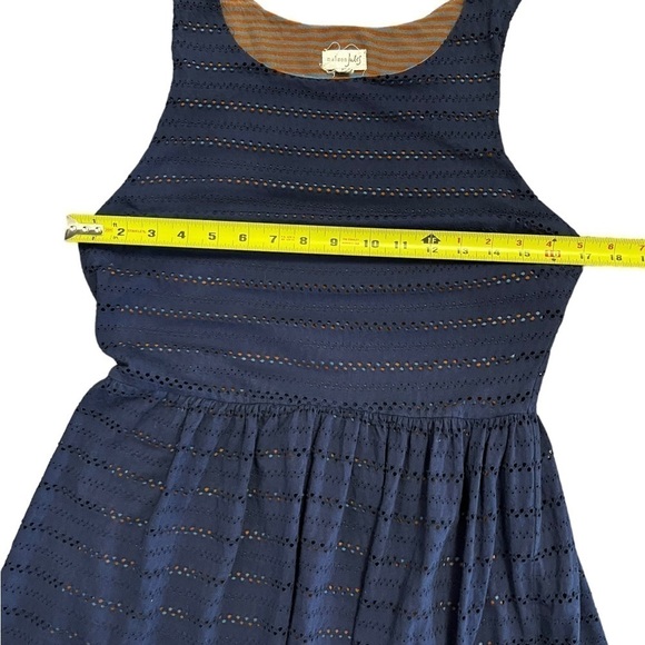 Maison Jules Navy Eyelet Sleeveless Dress Medium - Picture 13 of 13